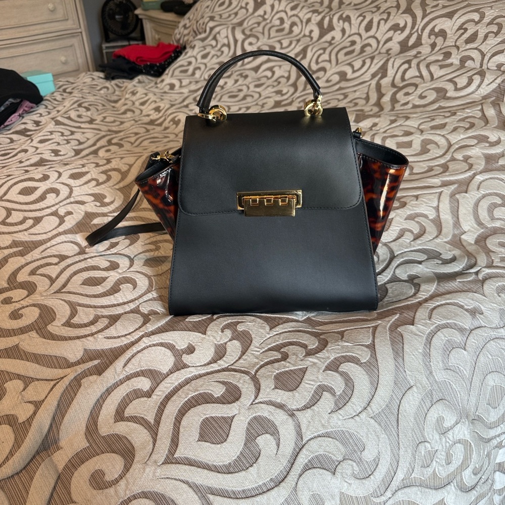 Zac Posen Black and Tortoise Shell Satchel